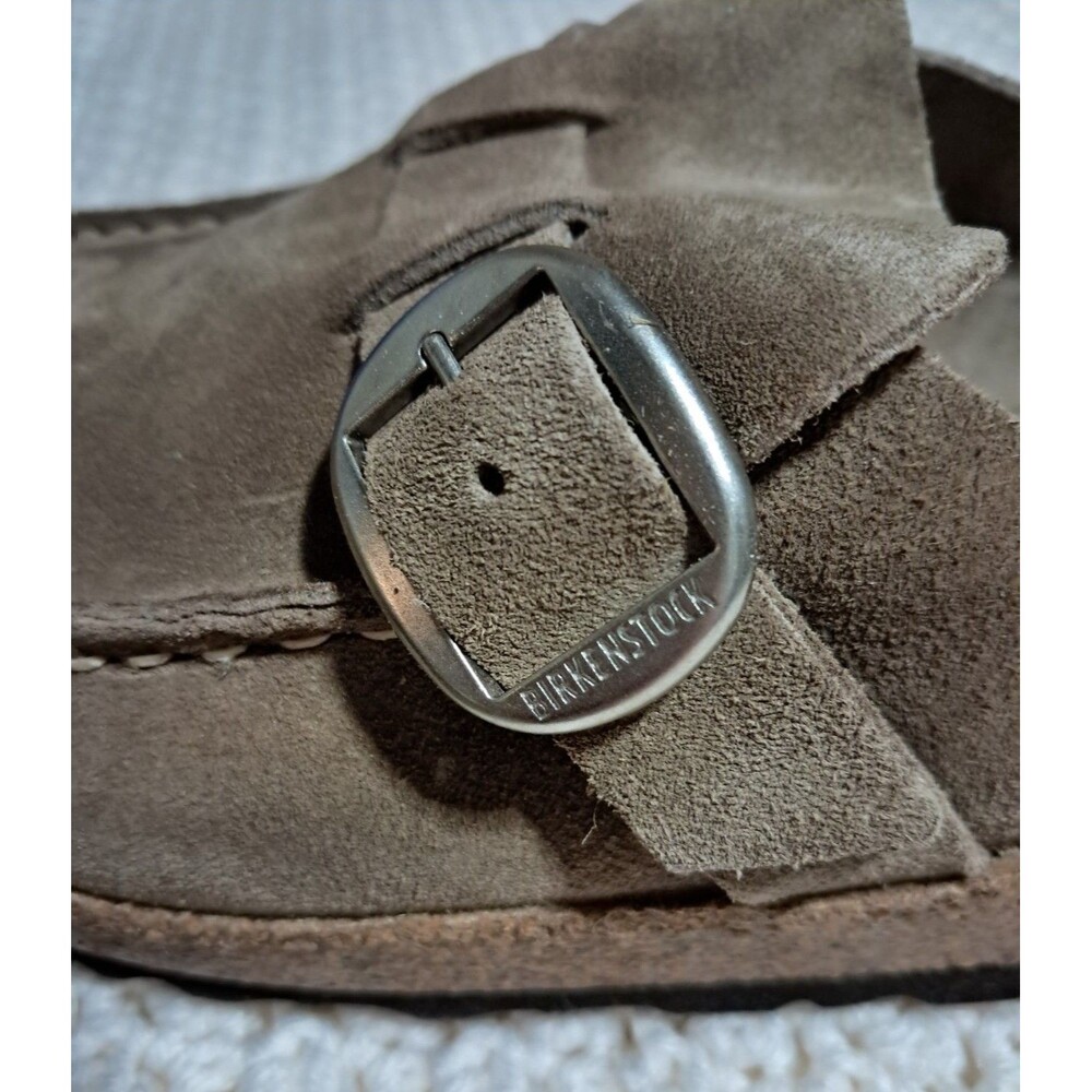 Birkenstock BUCKLEY Suede Clog GRAY TAUPE Narrow EU 40 NEW - Picture 13 of 16